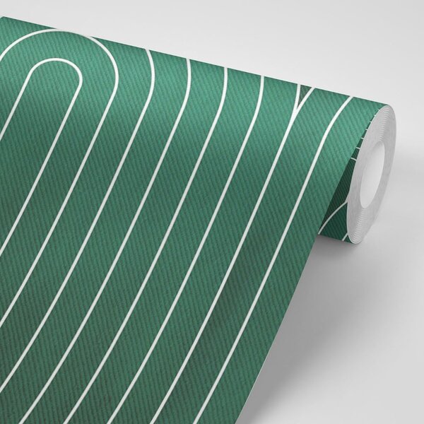 Tapet model de curcubeu verde Mid-Century