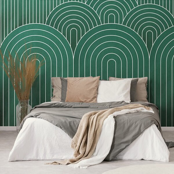 Tapet model de curcubeu verde Mid-Century