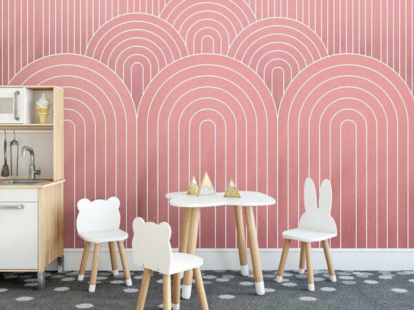 Tapet model de curcubeu roz antic Mid-Century