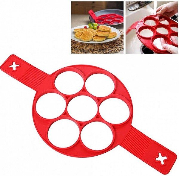 Forma rotunda din silicon alimentar pentru gatit oua si clatite