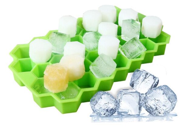 Forma cuburi de gheata Fagure Hexagon din silicon - potrivita si pentru uz profesional, Verde