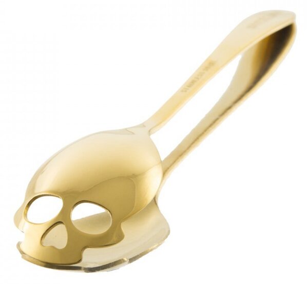 Lingurita in forma de craniu pentru zahar, inghetata, bomboane, etc., GOLD, MyStyle®