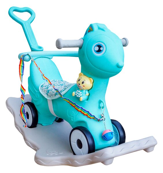 Aga4Kids Cal de leagăn din plastic 2în1 DS3803 Albastru