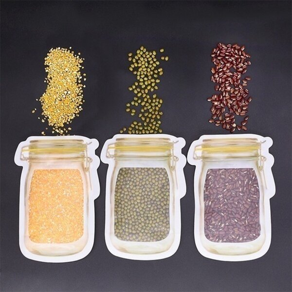 Pungi depozitare alimente, 20buc, 4 dimensiuni, plastic, multicolor