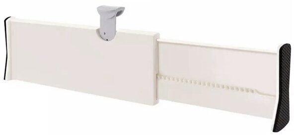 Organizator sertar pliabil, plastic, 10,5 x 4cm, alb