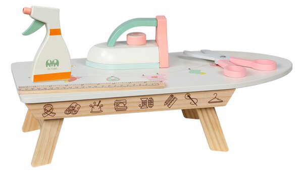 Aga4Kids Masă de călcat din lemn pentru copii cu accesorii