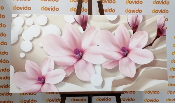 Tablou floare magnolie pe fundal abstract