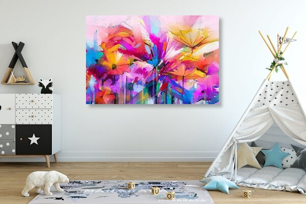 Tablou flori colorate abstracte