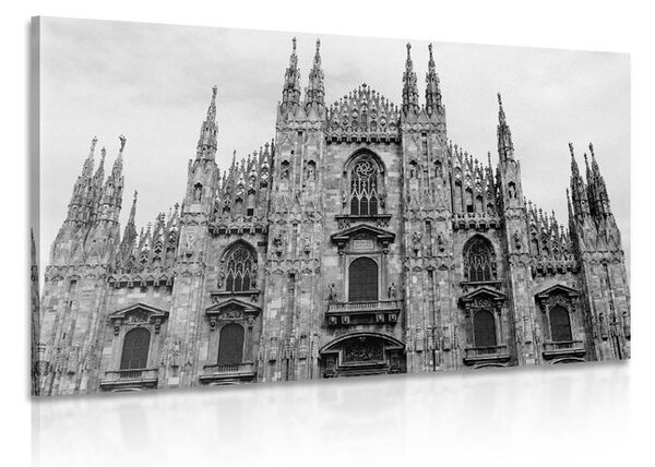 Tablou catedrala în Milano în design alb-negru
