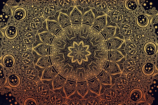 Tablou Mandala de aur orientală