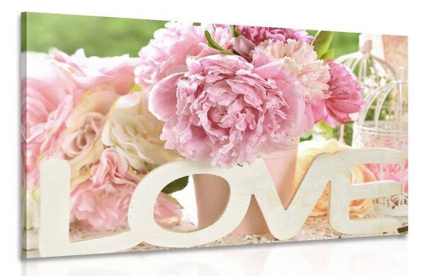 Tablou cu inscripție romantică Love
