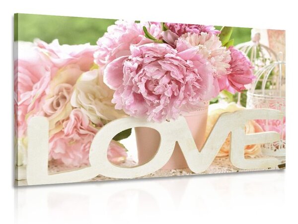 Tablou cu inscripție romantică Love