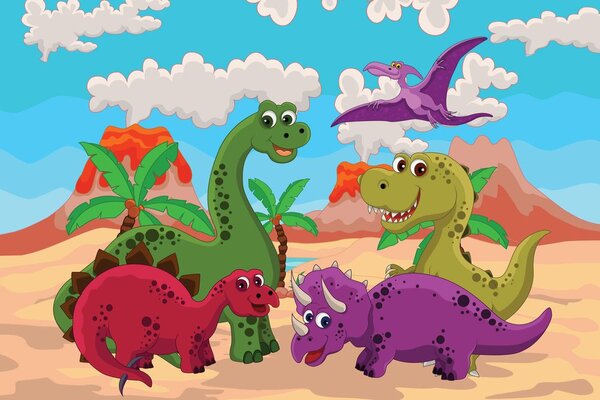 Tablou lumea dinozaurilor