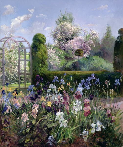 Timothy Easton - Artă imprimată Irises in the Formal Gardens, 1993, (35 x 40 cm)