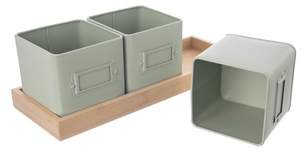 Ghivece 3 buc. din metal pentru ierburi aromatice Greenish – Orion