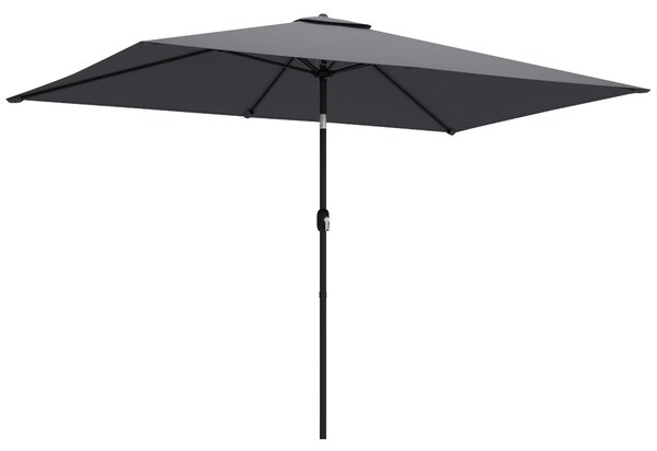 Outsunny umbrelă dreptunghiulară reglabilă balcon mare impermeabilă parasolar dreptunghiular portabil pentru exterior umbrele umbră soare oblong | Aosom Romania