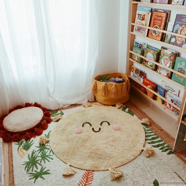 Covor pentru copii galben lavabil/țesut manual din bumbac ø100 cm You're My Sunshine – Lorena Canals