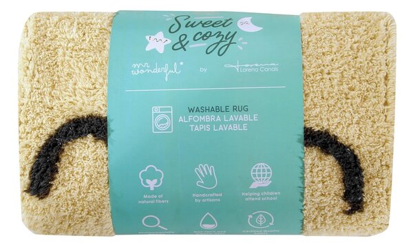 Covor pentru copii galben lavabil/țesut manual din bumbac ø100 cm You're My Sunshine – Lorena Canals