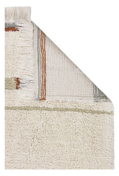 Covor albastru/crem lavabil/țesut manual din bumbac 90x130 cm Lanes Vintage Blue – Lorena Canals