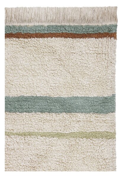 Covor albastru/crem lavabil/țesut manual din bumbac 90x130 cm Lanes Vintage Blue – Lorena Canals