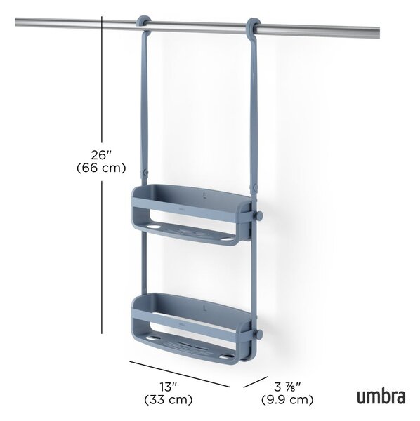 Raft pentru baie albastru suspendat din plastic Flex – Umbra