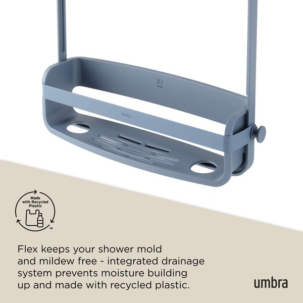 Raft pentru baie albastru suspendat din plastic Flex – Umbra
