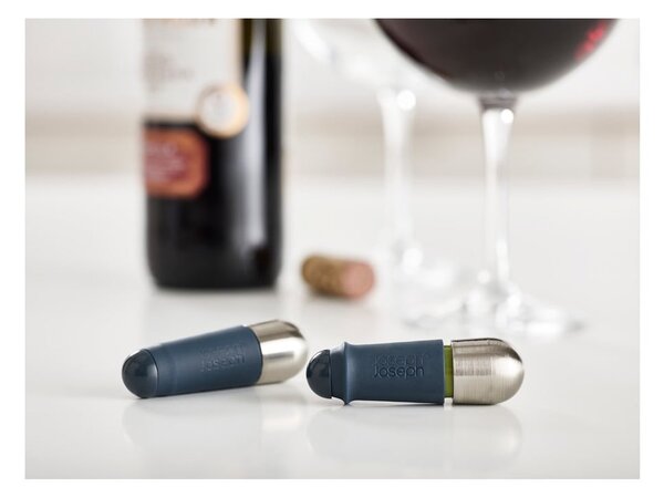 Set 2 dopuri pentru sticle de vin Joseph Joseph BarWise, negru