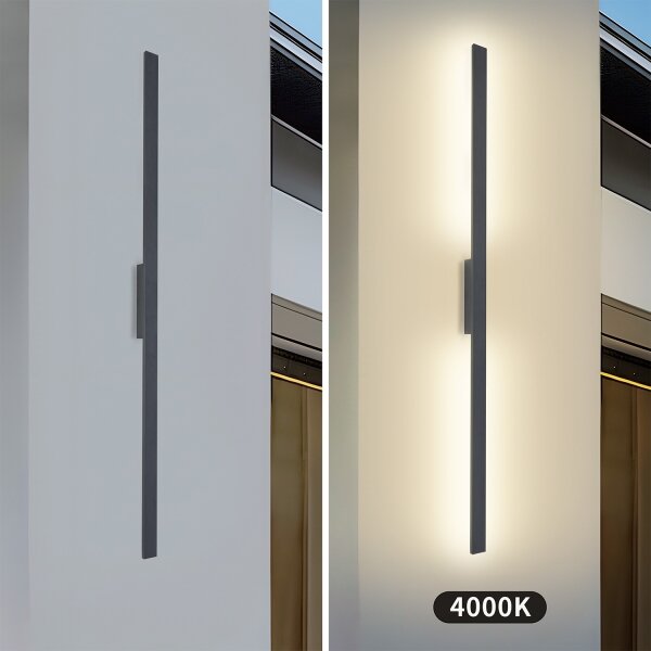 Brilagi LUNA - Aplică LED de exterior pentru perete, 30W, 230V, 4000K, IP65, 150 cm, antracit, CRI 90