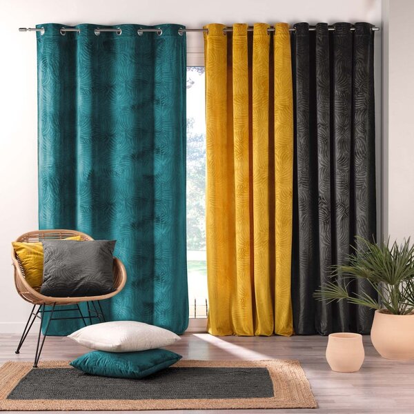 Draperie galbenă din catifea 140x240 cm Analia – douceur d'intérieur
