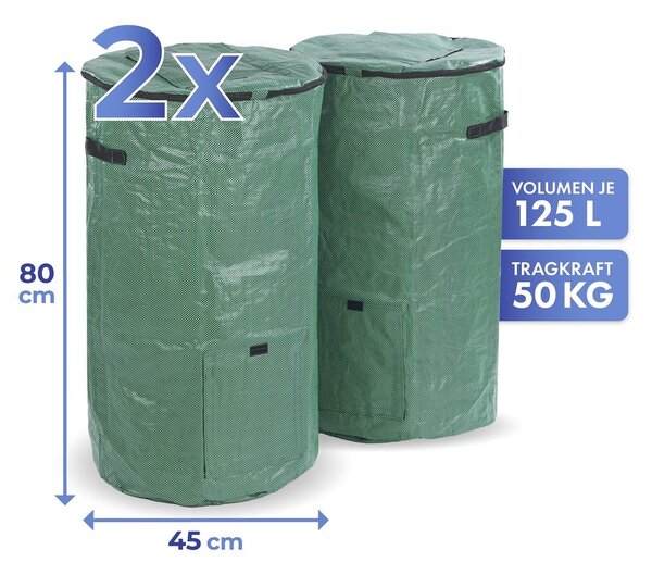Coș pentru compost verde 2 buc. 125 l – Maximex