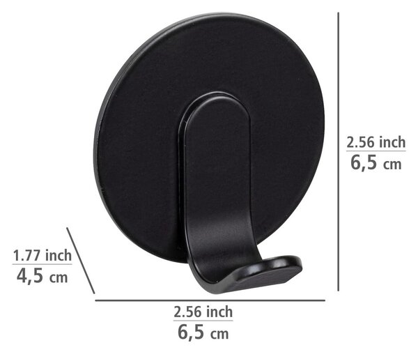 Cârlige negru-mat 2 buc. autoadezive din metal Bivio – Wenko