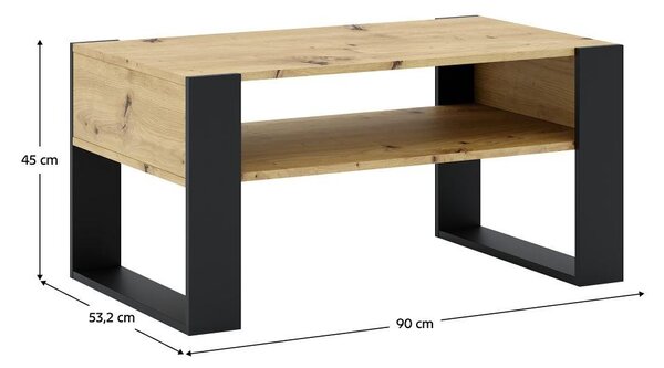 Măsuță de cafea Corosta 1 (Stejar artisan + Negru) . 1097156