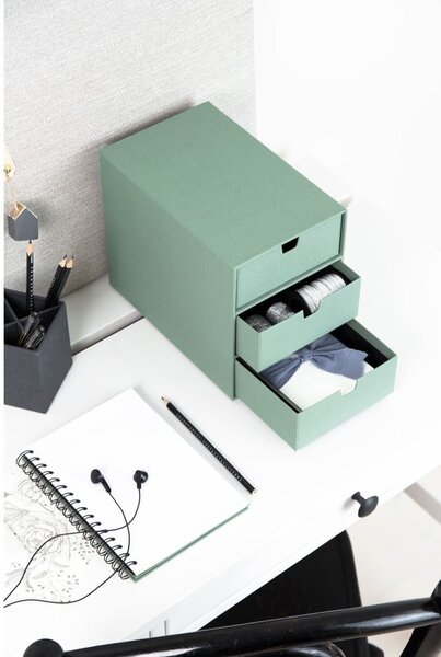 Organizator verde pentru sertar din carton Ingrid Canvas Paper Laminate – Bigso