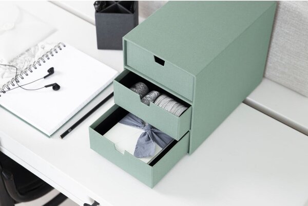 Organizator verde pentru sertar din carton Ingrid Canvas Paper Laminate – Bigso