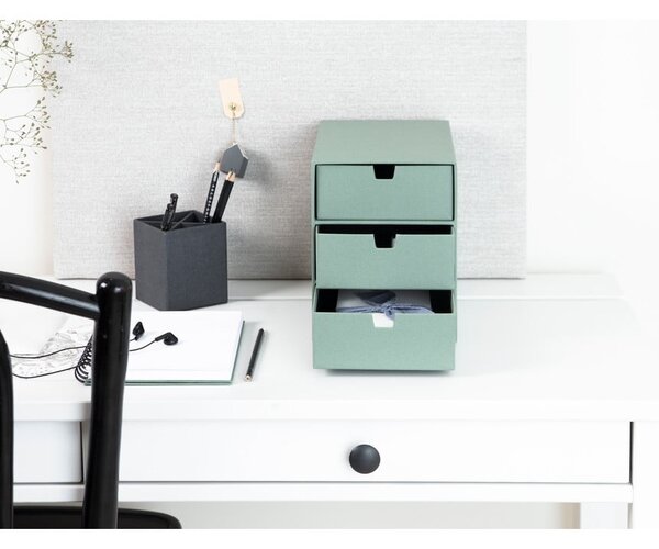 Organizator verde pentru sertar din carton Ingrid Canvas Paper Laminate – Bigso