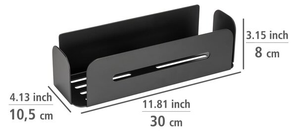 Raft pentru baie negru mat autoadeziv din metal Bivio – Wenko
