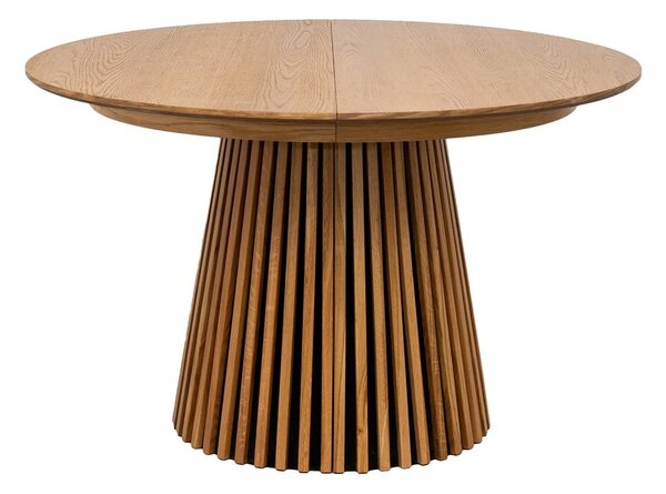 Masă de dining rotundă extensibilă cu blat cu aspect de lemn de stejar ø 120 cm Osaka – House Nordic