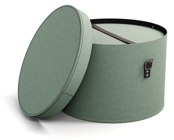 Cutii de depozitare albastru-verde 2 buc. din carton cu capac ø 37,5x25,5 cm Rut Canvas Paper Laminate – Bigso