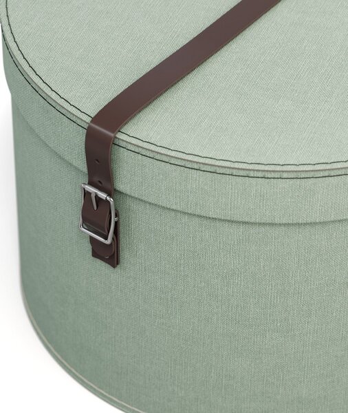 Cutii de depozitare albastru-verde 2 buc. din carton cu capac ø 37,5x25,5 cm Rut Canvas Paper Laminate – Bigso
