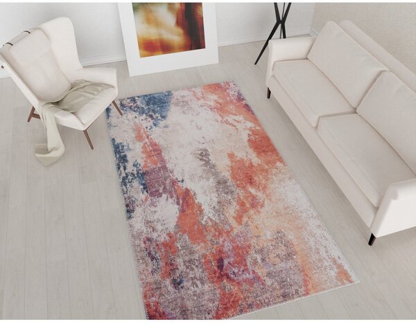 Covor roșu/albastru lavabil 80x50 cm - Vitaus