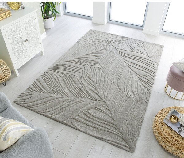 Covor din lână Flair Rugs Lino Leaf, 120 x 170 cm, gri