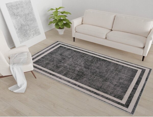 Covor gri/crem lavabil 80x50 cm - Vitaus