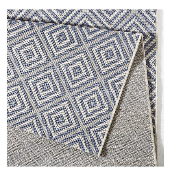 Covor de exterior NORTHRUGS Karo, 140 x 200 cm, albastru