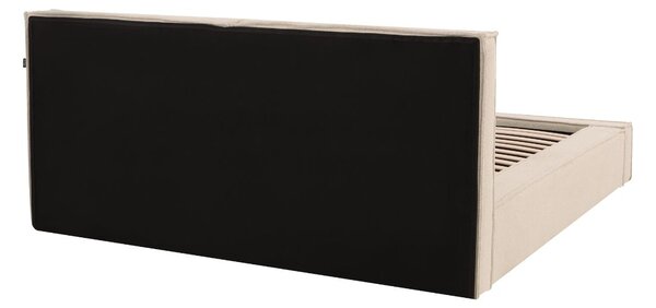 Pat cu spațiu de depozitare Basil, bej deschis (160x200 cm)