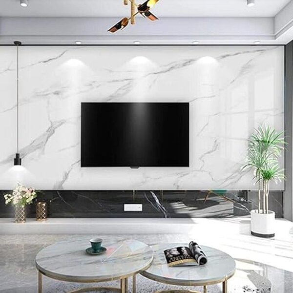 Panou decorativ marmură albă 260x122 cm