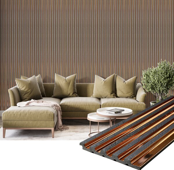 Panou decorativ pentru perete Maron 12,2 х 1,2 х 266 cm