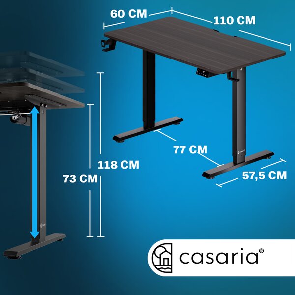 Deuba Birou de birou maro reglabil pe inaltime - 110x60x118 cm