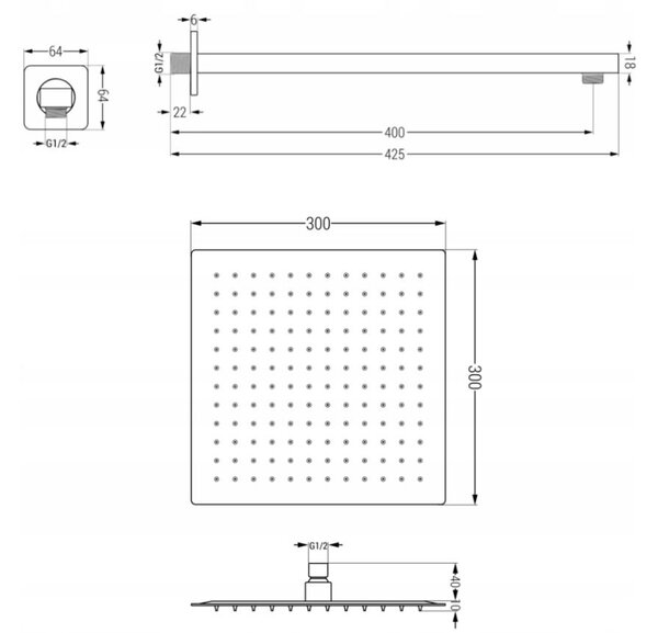 Mexen CUBE - Set de duș ascuns cu 2 ieșiri 6 în 1, crom, 5907709105775