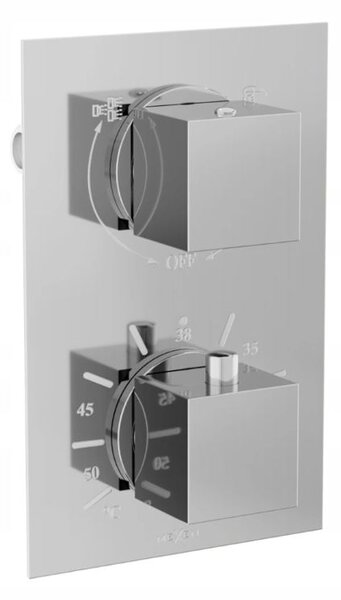 Mexen CUBE - Set de duș ascuns cu 2 ieșiri 6 în 1, crom, 5907709105775