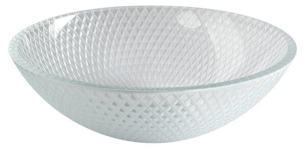 Sapho Sapho, chiuvetă gravată pe sticlă PUKETA, diametru 42 cm, transparent, TY165
